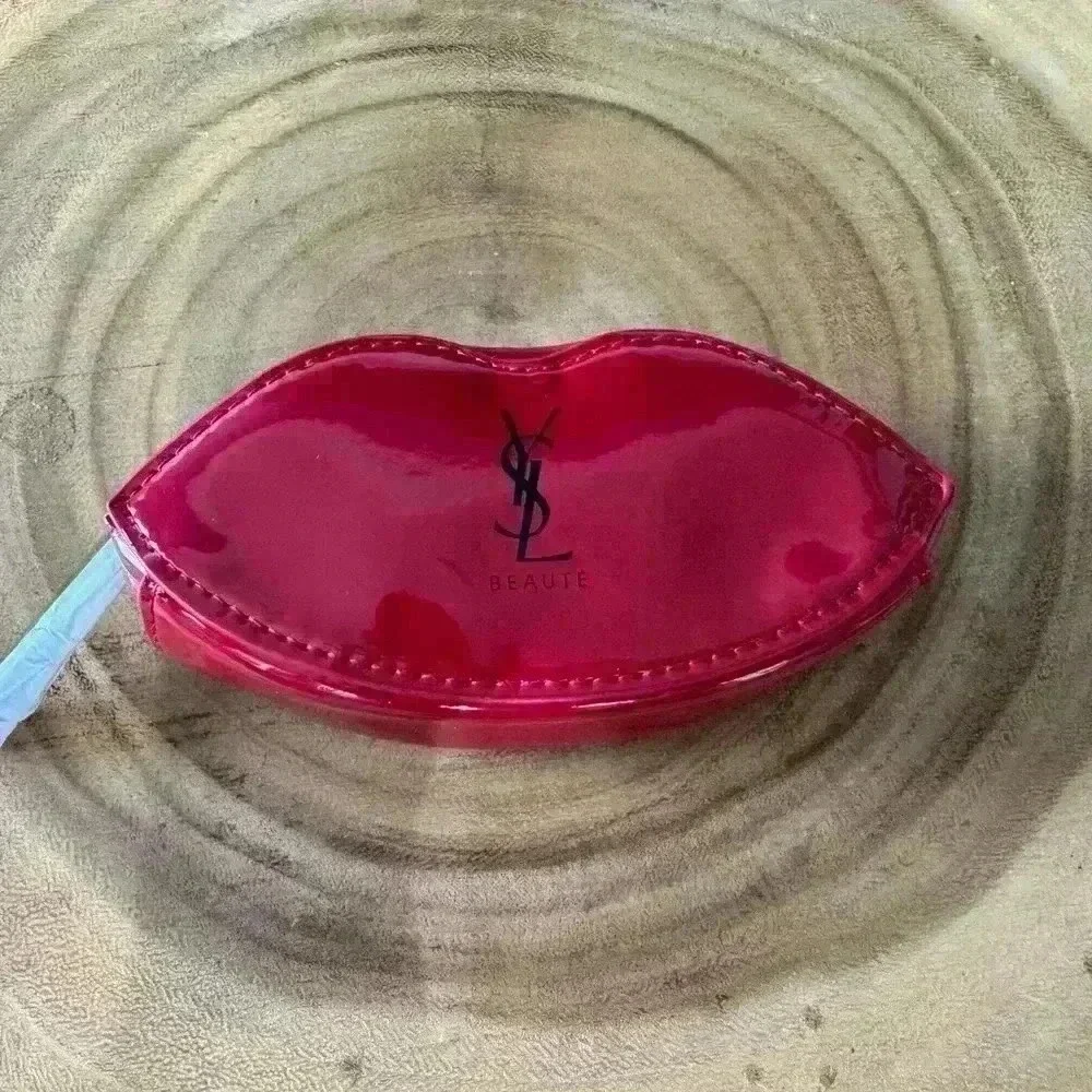 💋AMAZING YSL BUNDLE!!! HTF YSL Cosmetic Bag & Rouge Volupté Lipstick! NEW!💋